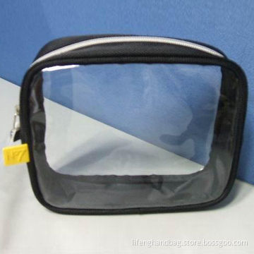 Plastic Cosmetic Bag with Clear PVC, Customized Logos are Welcome